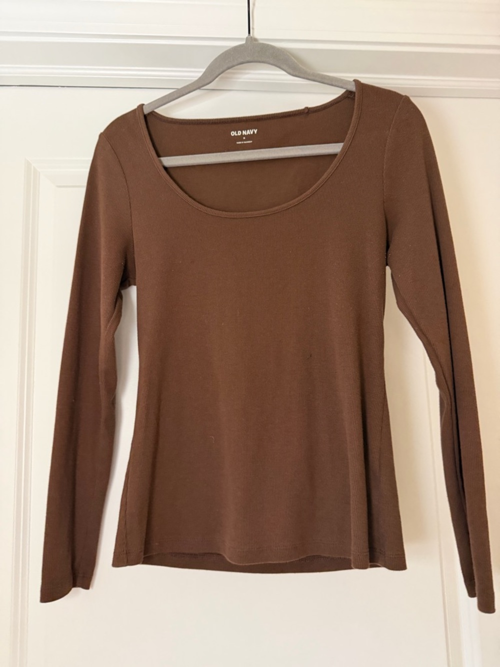 Old Navy Brown Scoop Neck Long Sleeve Top